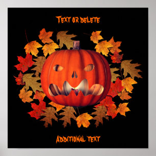 Halloween Beängstigende Kürbislaterne Personalisie Poster