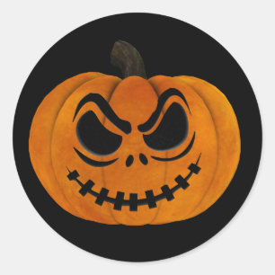 Halloween Beängstigende Kürbislaterne Pumpkin Stic Runder Aufkleber
