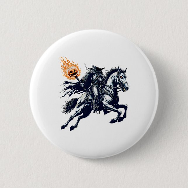 Halloween Beängstigender Kürbis Button (Vorderseite)