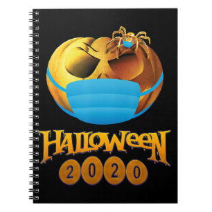 Halloween Beängstigender Kürbis und Spinne mit Mas Notizblock