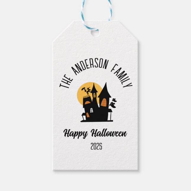 Halloween Beängstigender Spuk Hausname Personalisi Geschenkanhänger (Vorderseite)