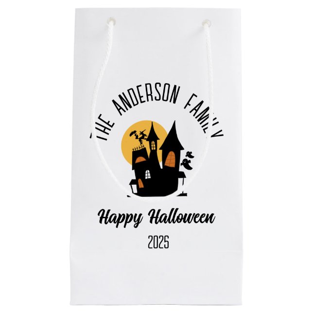 Halloween Beängstigender Spuk Hausname Personalisi Kleine Geschenktüte (Vorderseite)