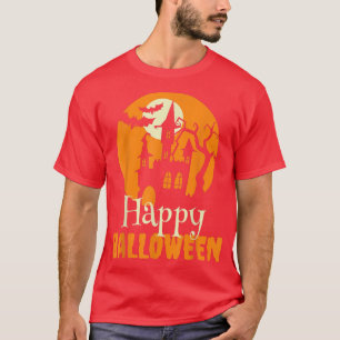 Halloween Beängstigendes Creephouse mit Fledermäus T-Shirt