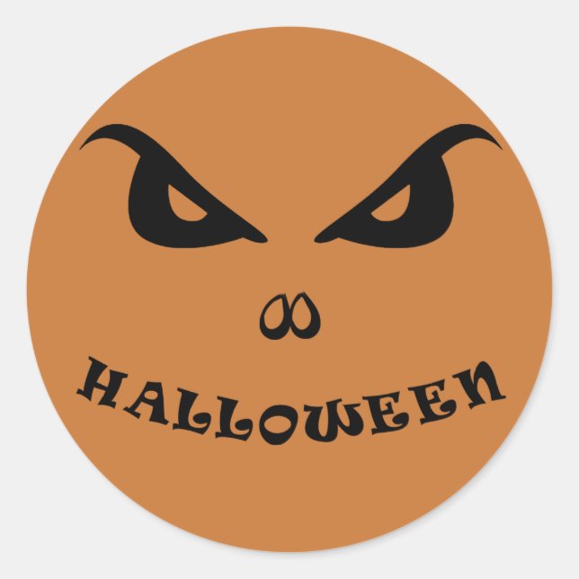 Halloween beängstigendes Gesicht Runder Aufkleber (Vorderseite)