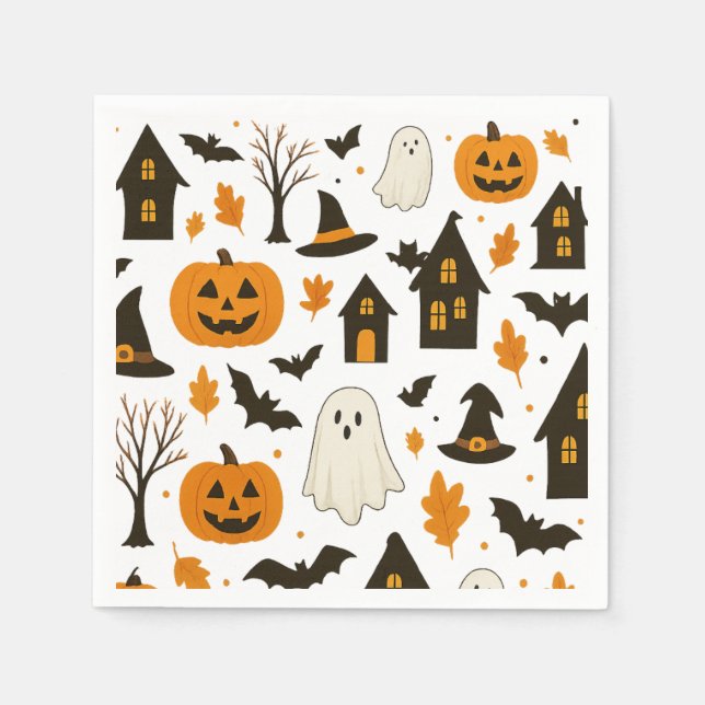 Halloween Beängstigendes Muster - Spooky & Festiva Serviette (Vorderseite)