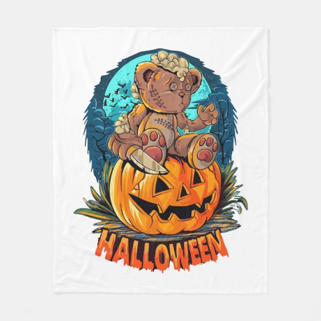 Halloween Bear Killer Fleecedecke (Vorderseite)