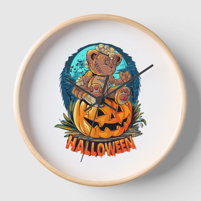 Halloween Bear Killer Uhr (Vorderseite)