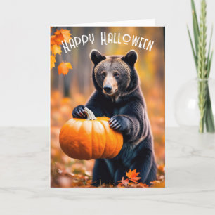 Halloween Bear mit Pumpkin Feiertagskarte