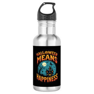 Halloween bedeutet glückliches Spukhaus Vektor Edelstahlflasche