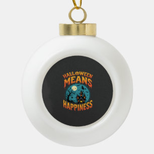 Halloween bedeutet glückliches Spukhaus Vektor Keramik Kugel-Ornament