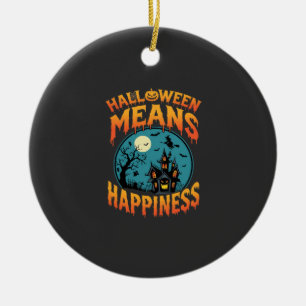 Halloween bedeutet glückliches Spukhaus Vektor Keramik Ornament