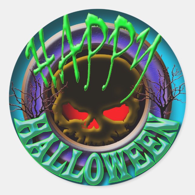 Halloween-Begrüßung Runder Aufkleber (Vorderseite)