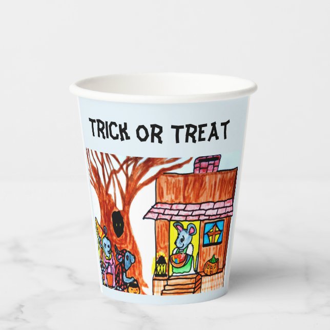 HALLOWEEN BEI MS. PAPIER FÜR MAUSHÄUSER PAPPBECHER (Vorderseite)