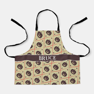 Halloween Beige Gray Minimal Muster Schürze