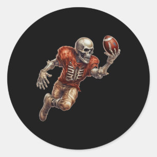 Halloween beim Fußballspiel Cooler Touchdown-Spiel Runder Aufkleber