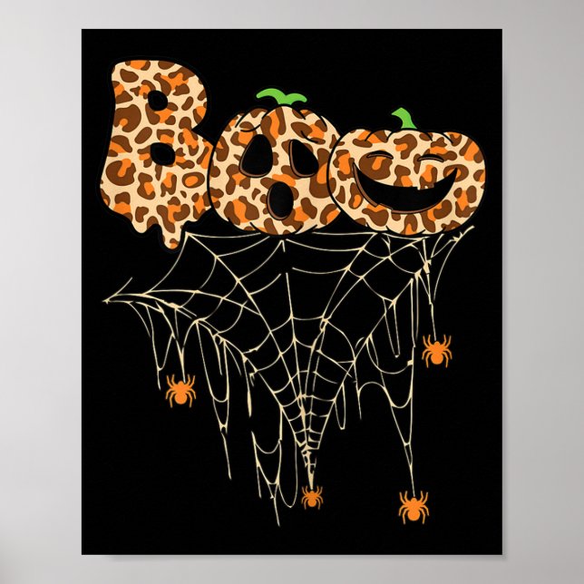 Halloween Bekleidung Spinnennetz Fall Pumpkin Chee Poster (Vorne)