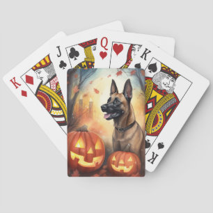 Halloween Belgisch Malinoi mit Pumpkins Beängstige Spielkarten