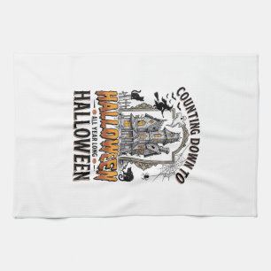 Halloween-Bereites-Shirt Vintage Spukhaus Herbst G Geschirrtuch