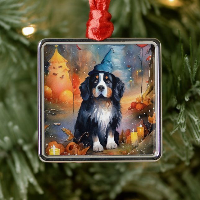 Halloween Berg mit Kürpen Beängstigend Ornament Aus Metall (Baum)