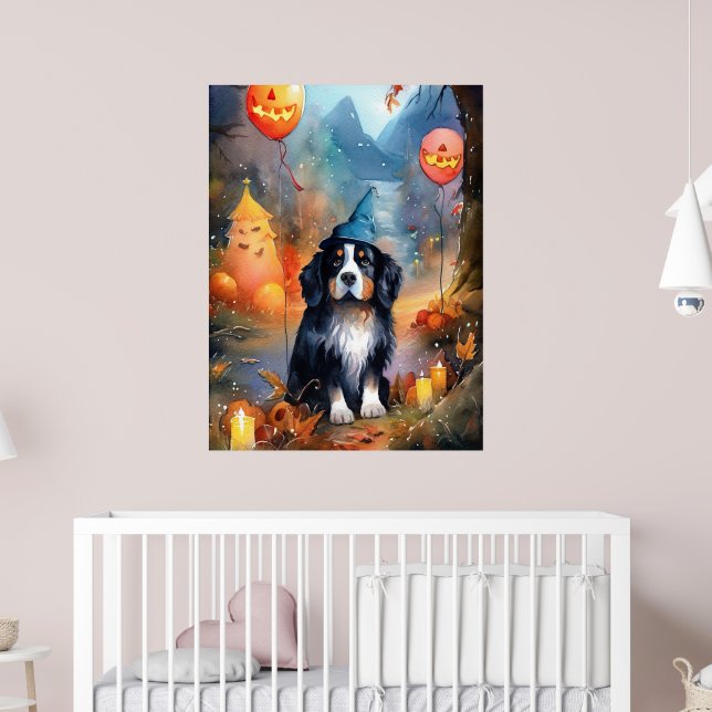 Halloween Berg mit Kürpen Beängstigend Poster (Kinderzimmer 2)