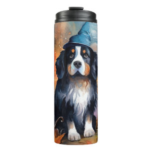 Halloween Berg mit Kürpen Beängstigend Thermosbecher