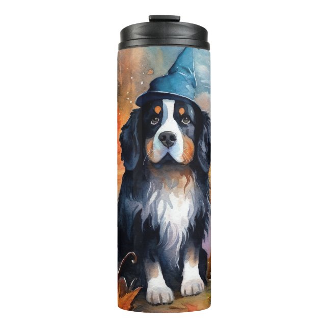 Halloween Berg mit Kürpen Beängstigend Thermosbecher (Vorderseite)