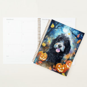 Halloween Bernedoodle Avec La Peur Citrouille