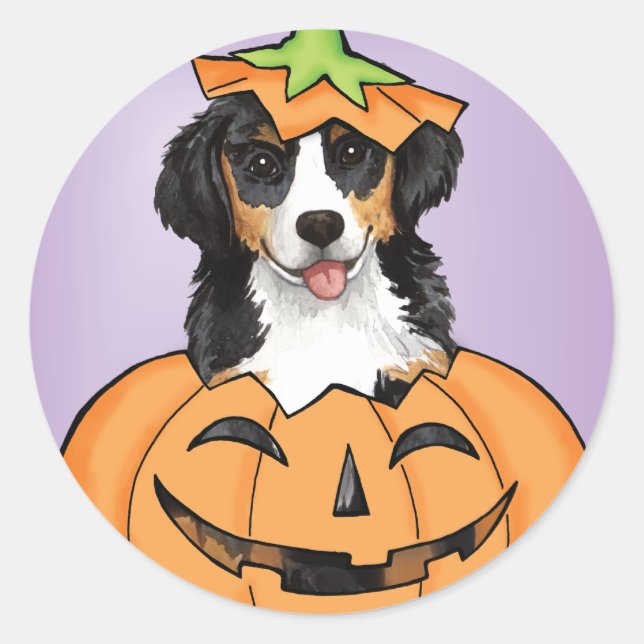 Halloween Berner Runder Aufkleber (Vorderseite)