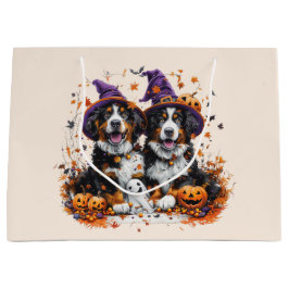Halloween Bernese Mountain Hogs Hexenghost Große Geschenktüte