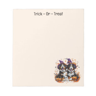 Halloween Bernese Mountain Hogs Hexenghost Notizblock