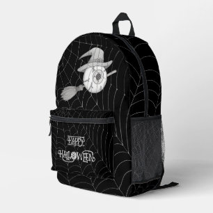 Halloween-Besen, beängstigender Augapfel, Spinnenn Bedruckter Rucksack
