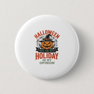 Halloween Bester Feiertag Vintage-Kürbis-Shirt-Des Button