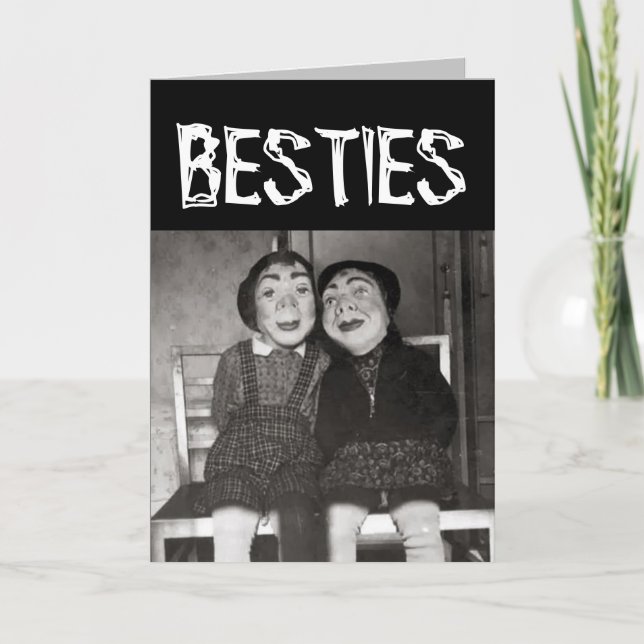HALLOWEEN BESTIES BEST AMI FUNNY GREETING CARTE (Devant)