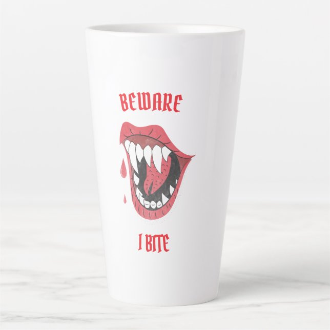 Halloween Beware I Bite Milchtasse (Vorderseite)