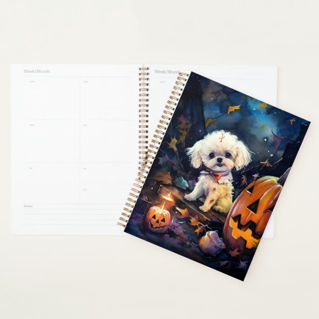 Halloween Bichon Frise mit Pumpkins Beängstigend Planer (Anzeige)