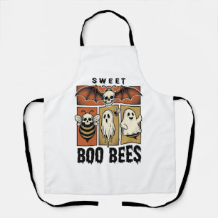 Halloween-Bienen-Wortspiel Vintage-Stich Ghost Bee Schürze
