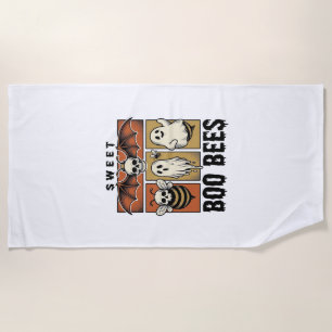 Halloween-Bienen-Wortspiel Vintage-Stich Ghost Bee Strandtuch