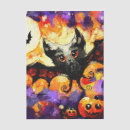 Halloween Big-Eye Bat Jack-o-Lantern Decoupage Seidenpapier