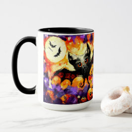 Halloween Big-Eye Bat Moon Jack-o-Lantern Bats Tasse