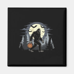 Halloween Bigfoot Sasquatch im Wald Jack-o-l Magnet