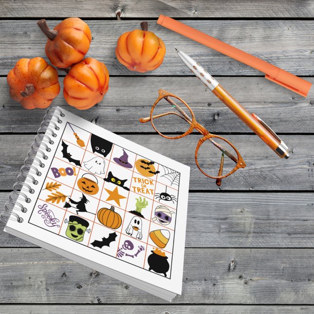 Halloween Bingo Notizbuch (This item is for display purposes only to illustrate the design element. )
