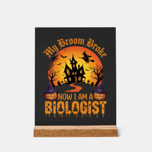 Halloween Biologe Hexe Kürbis Spukhaus De Acrylschild