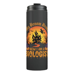 Halloween Biologe Hexe Kürbis Spukhaus De Thermosbecher