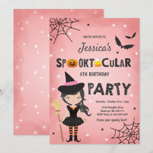 Halloween Birthday Einladung Hexenhut-Halloween-Pa