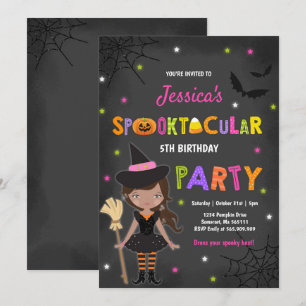 Halloween Birthday Einladung Hexenhut-Halloween-Pa