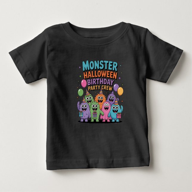HALLOWEEN BIRTHDAY MONSTERS BABY T-SHIRT (Vorderseite)