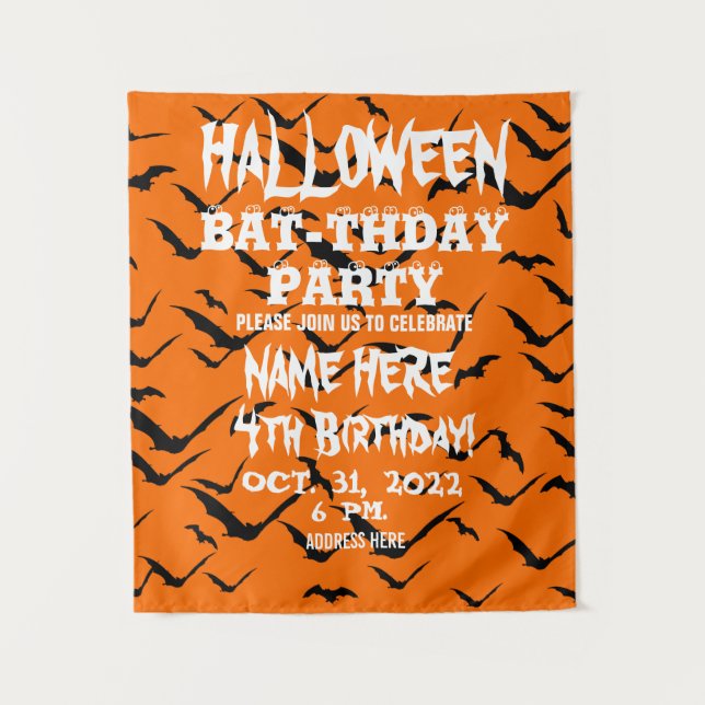 HALLOWEEN BIRTHDAY PARTY-FEIER WANDTEPPICH (Vorderseite)