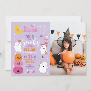 Halloween Birthday VIURever 4th Girls Party Foto Einladung