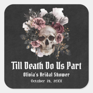 Halloween Bis dass der Tod uns scheidet - Brause S Quadratischer Aufkleber