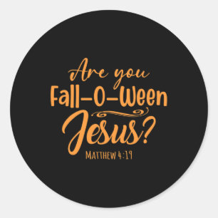 Halloween bist du zwischen Jesus Matthew Christus Runder Aufkleber